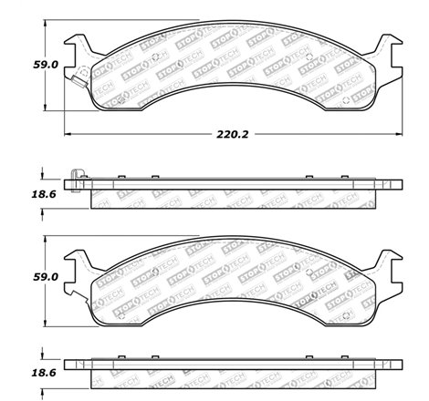 StopTech Sport Brake Pads w/Shims and Hardware - Rear