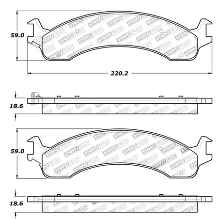 StopTech Sport Brake Pads w/Shims and Hardware - Rear