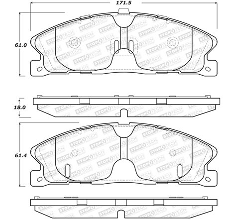 StopTech Sport Brake Pads w/Shims and Hardware - Rear