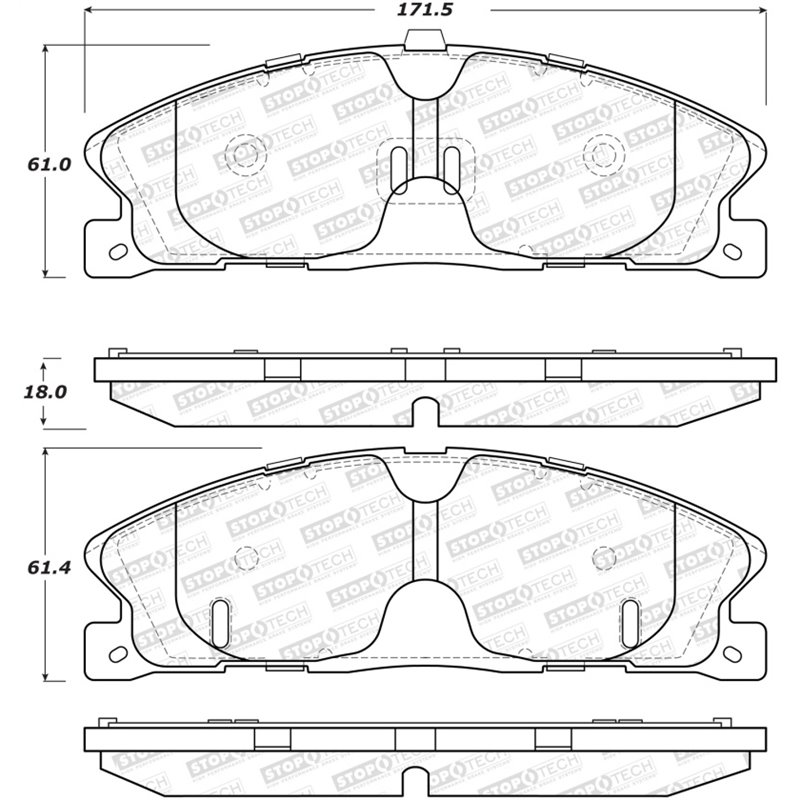 StopTech Sport Brake Pads w/Shims and Hardware - Rear