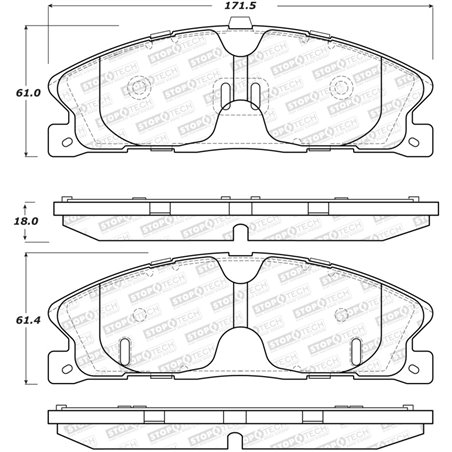 StopTech Sport Brake Pads w/Shims and Hardware - Rear