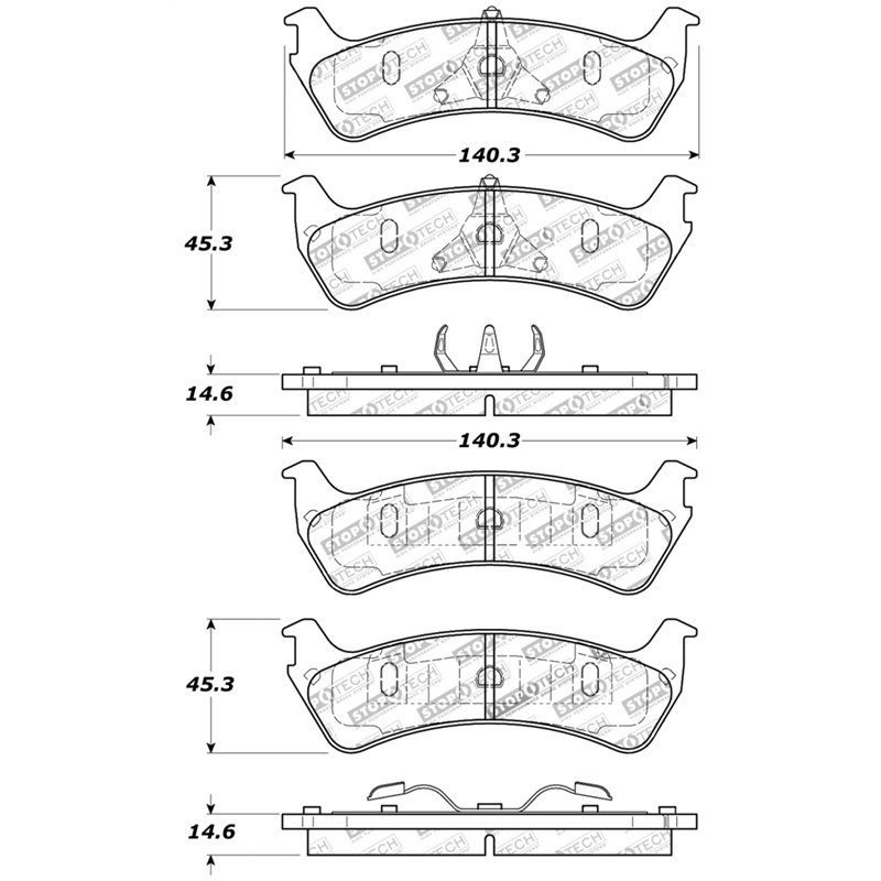 StopTech Sport Brake Pads w/Shims and Hardware - Rear