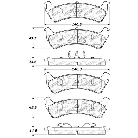 StopTech Sport Brake Pads w/Shims and Hardware - Rear