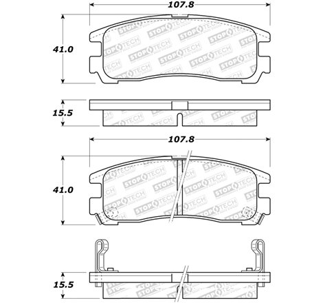 StopTech Sport Brake Pads w/Shims and Hardware - Rear