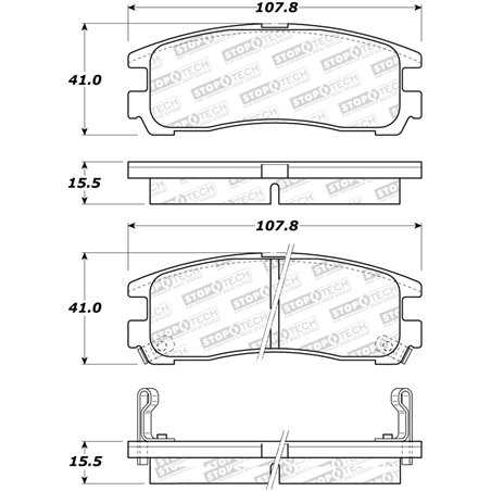 StopTech Sport Brake Pads w/Shims and Hardware - Rear