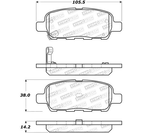 StopTech Sport Brake Pads w/Shims and Hardware - Rear