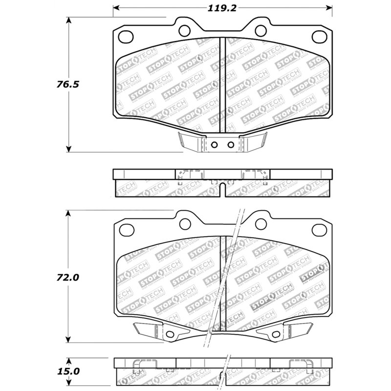 StopTech Sport Brake Pads w/Shims and Hardware - Rear