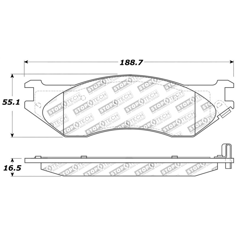 StopTech Sport Brake Pads w/Shims and Hardware - Rear