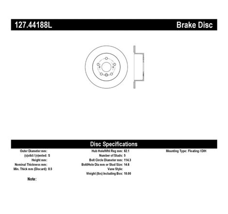 StopTech Sport Drilled & Slotted Rotor - Rear Left