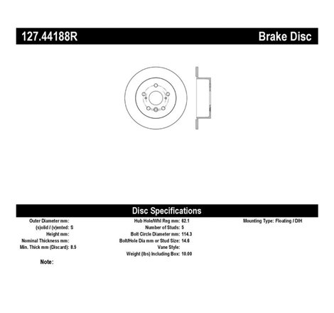 StopTech Sport Drilled & Slotted Rotor - Rear Right