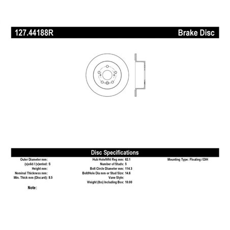 StopTech Sport Drilled & Slotted Rotor - Rear Right