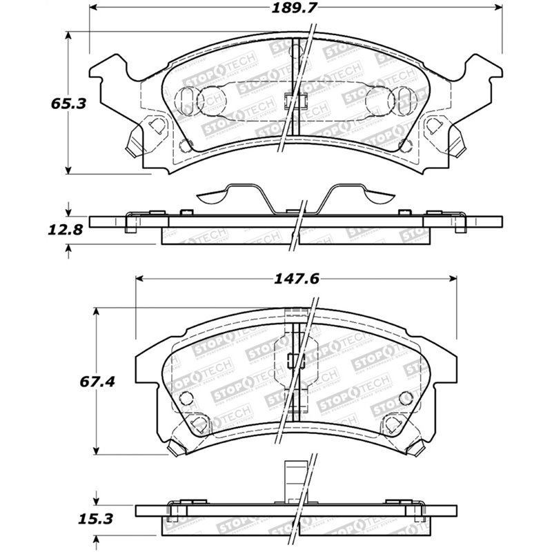 StopTech Street Brake Pads - Front/Rear