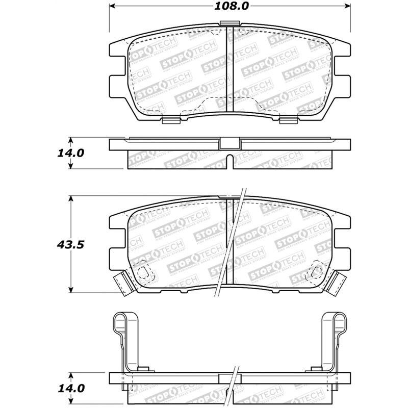 StopTech Street Brake Pads - Rear