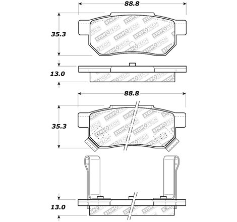 StopTech 90-01 Acura Integra Street Select Brake Pads - Rear