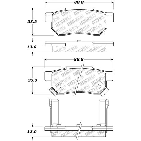 StopTech 90-01 Acura Integra Street Select Brake Pads - Rear