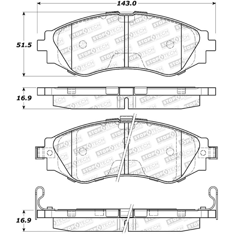 StopTech Street Select Brake Pads - Front