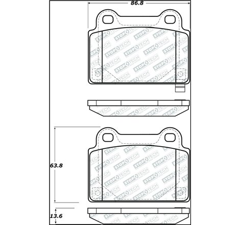 StopTech 08-15 Mitsubishi Evo X Street Performance Rear Brake Pads