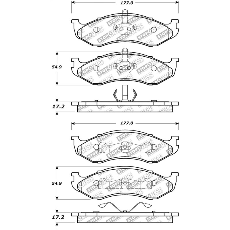 StopTech Street Select Brake Pads - Front/Rear