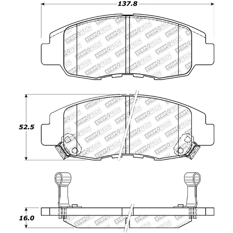 StopTech Street Select Brake Pads - Front/Rear