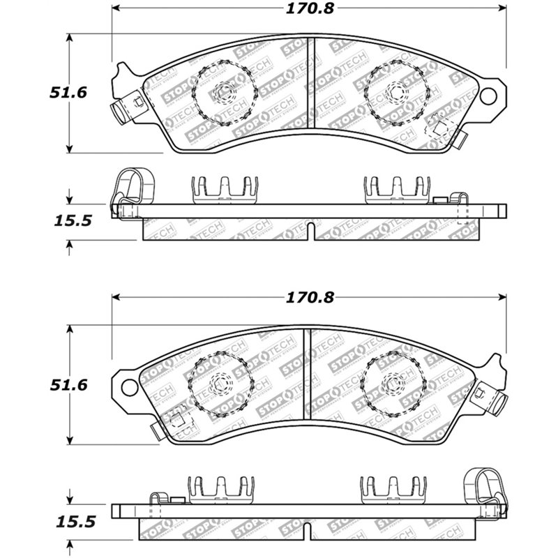 StopTech Street Select Brake Pads - Rear