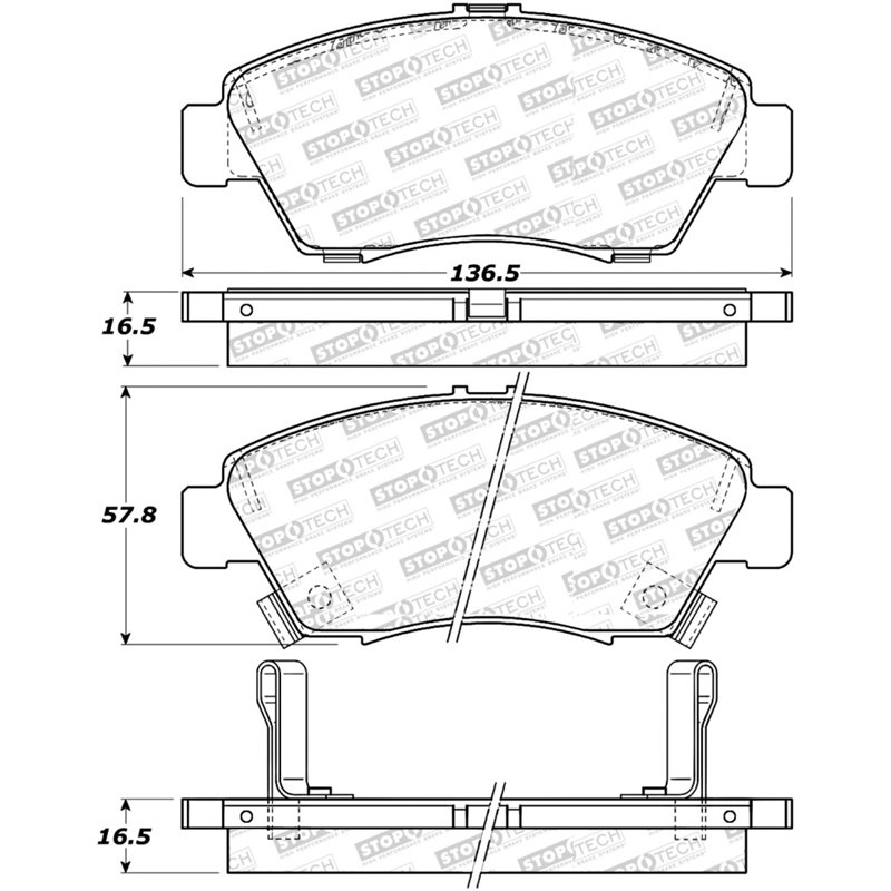 StopTech Street Select Brake Pads - Rear