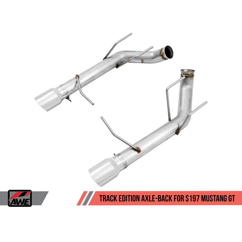 AWE Tuning S197 Mustang GT Axle-back Exhaust - Track Edition (Chrome Silver Tips)