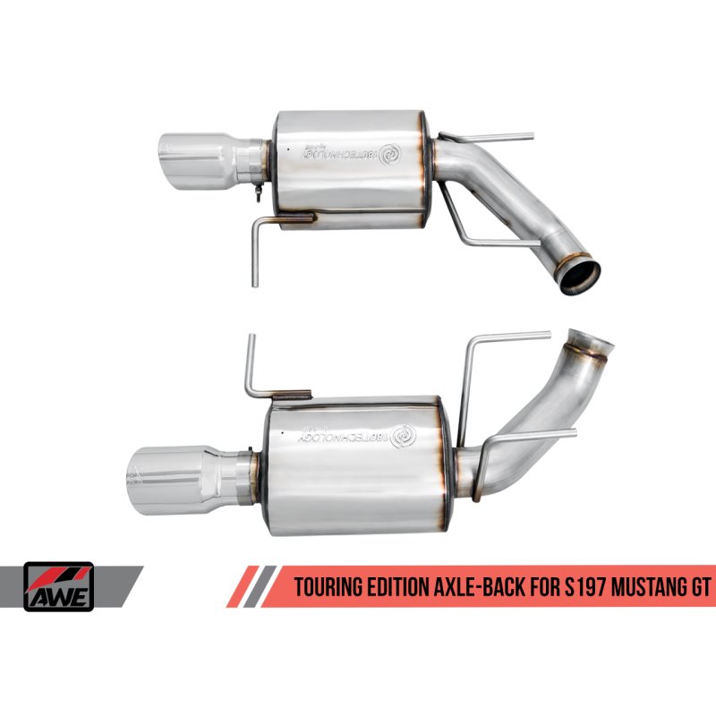 AWE Tuning S197 Mustang GT Axle-back Exhaust - Touring Edition (Chrome Silver Tips)