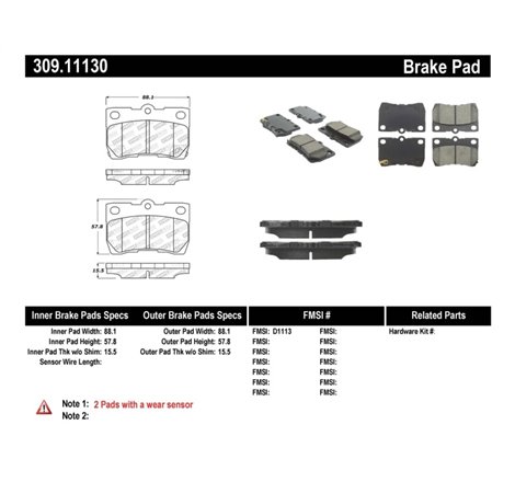 StopTech Performance 06 Lexus GS300/430 / 07-08 GS350 / 06-08 IS250/350 Rear Brake Pads