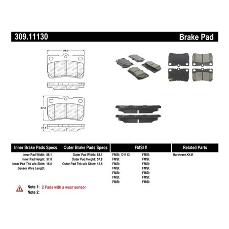 StopTech Performance 06 Lexus GS300/430 / 07-08 GS350 / 06-08 IS250/350 Rear Brake Pads