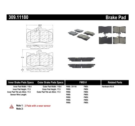 StopTech Performance 06 Lexus GS300/430 / 07-08 GS350 / 06-08 IS350 Front Brake Pads