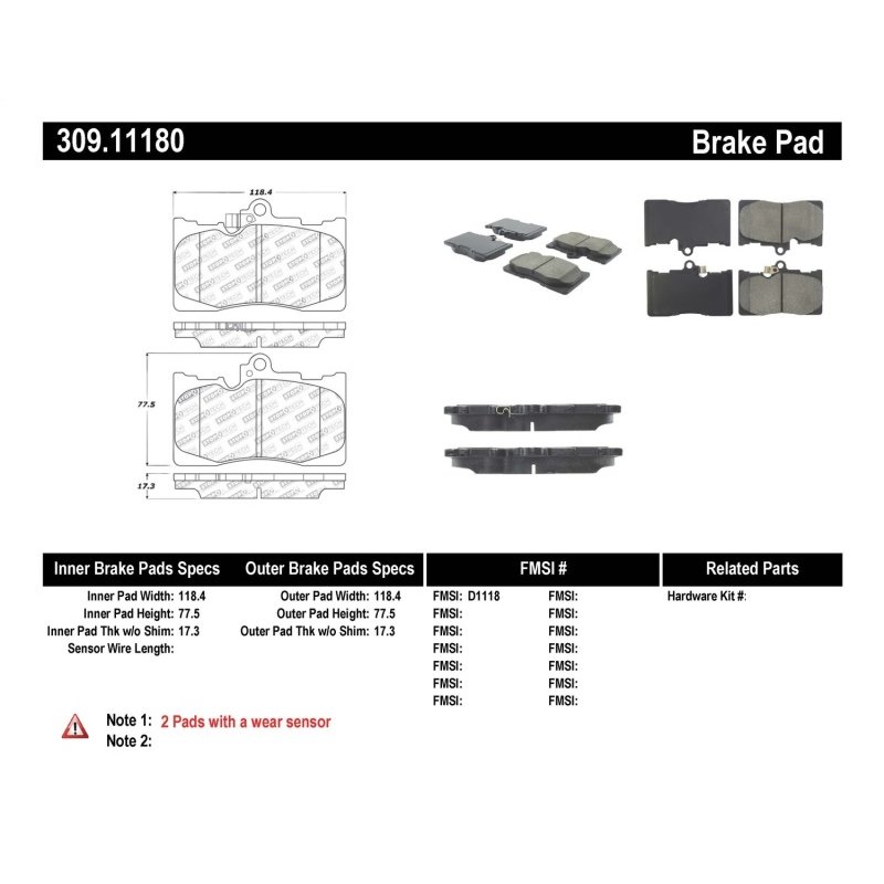 StopTech Performance 06 Lexus GS300/430 / 07-08 GS350 / 06-08 IS350 Front Brake Pads