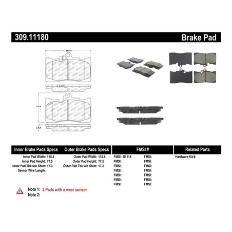 StopTech Performance 06 Lexus GS300/430 / 07-08 GS350 / 06-08 IS350 Front Brake Pads