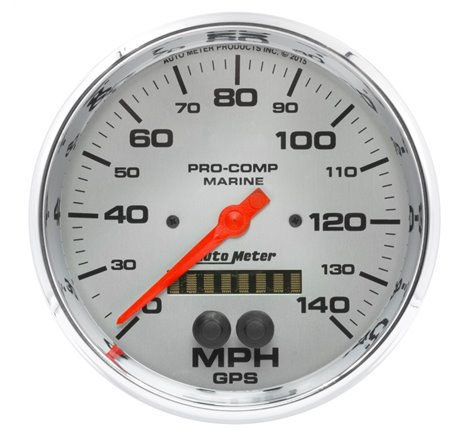 Autometer Speedometer 5in 140 MPH GPS Marine Chrome Ultra-Lite Gauge