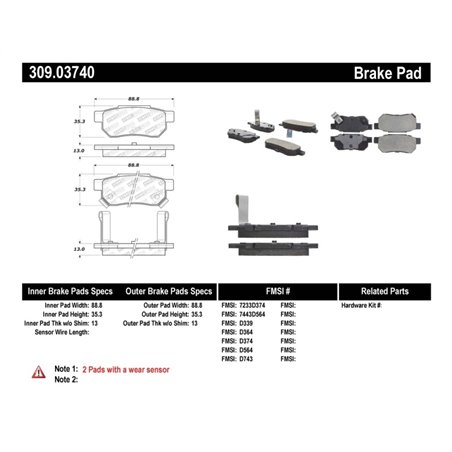 StopTech Performance 90-01 Integra (exc. Type R)/90-93 Civic EX Coupe w rear disc & abs/99-00 Civic