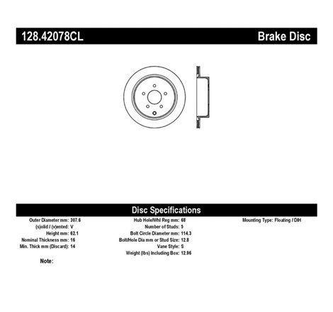 StopTech 03-12 Infiniti FX35 Drilled Sport Left Rear Cryo Rotor