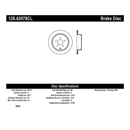 StopTech 03-12 Infiniti FX35 Drilled Sport Left Rear Cryo Rotor