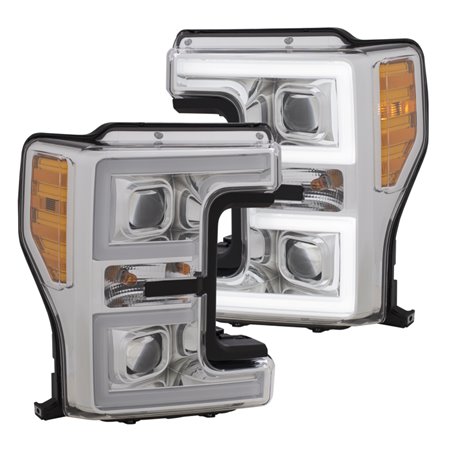 ANZO LED Headlights 17-18 Ford F-250 Super Duty Plank-Style L.E.D. Headlight Chrome (Pair)