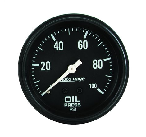 Autometer AutoGage 2-5/8in Mechanical Black 0-100 PSI Oil Pressure Gauge