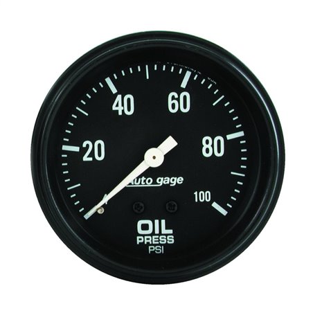 Autometer AutoGage 2-5/8in Mechanical Black 0-100 PSI Oil Pressure Gauge