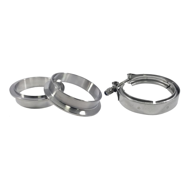 Torque Solution Stainless Steel V-Band Clamp & Flange Kit - 2.5in