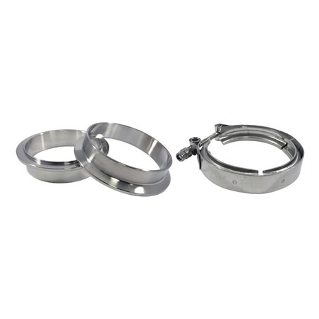 Torque Solution Stainless Steel V-Band Clamp & Flange Kit - 2.5in