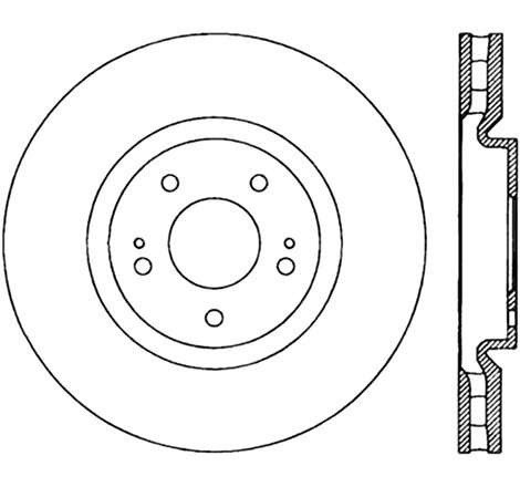 StopTech 03-06 Mitsubishi Evolution SportStop Cryo Slotted & Drilled Front Right Rotor