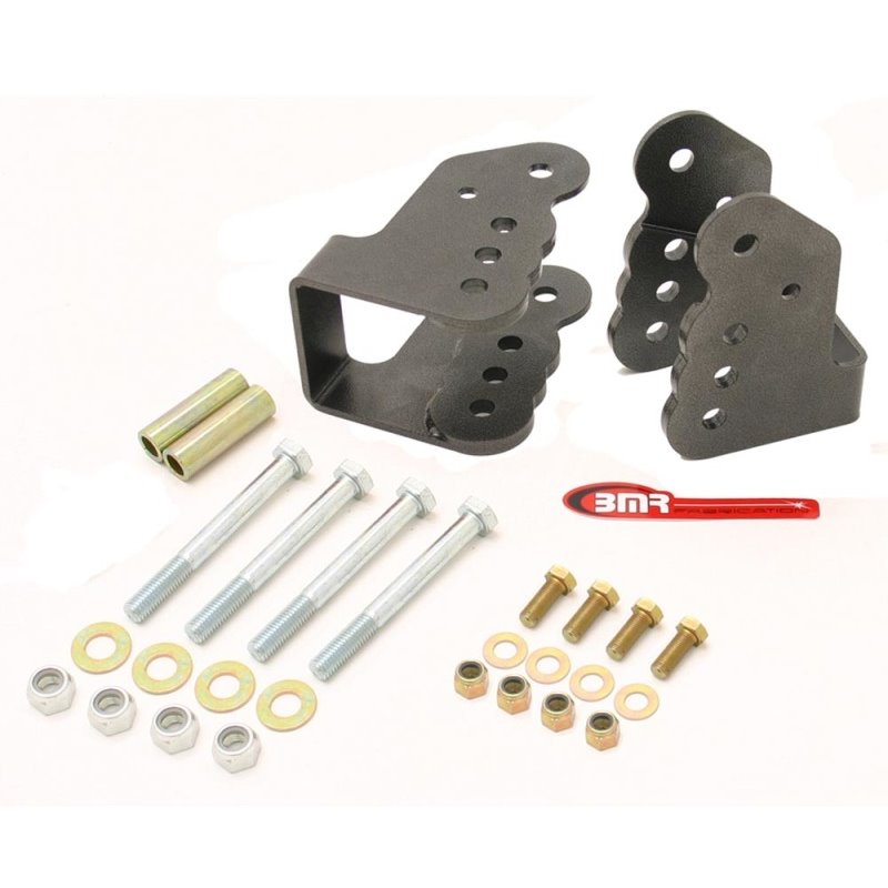 BMR 78-87 G-Body Bolt-On Control Arm Relocation Brackets - Black Hammertone