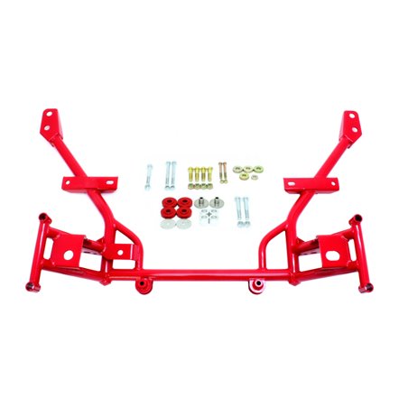 BMR 05-14 S197 Mustang K-Member w/ 1/2in Lowered Motor Mounts and STD. Rack Mounts - Red