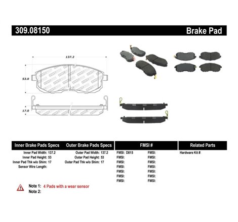 StopTech Performance 02-05 Infiniti G35 / 07-09 Nissan Altima/Sentra / 6/02-05 350Z Front Brake Pa