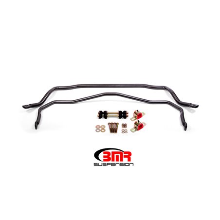 BMR 64-72 A-Body Front & Rear Sway Bar Kit w/ Bushings - Black Hammertone