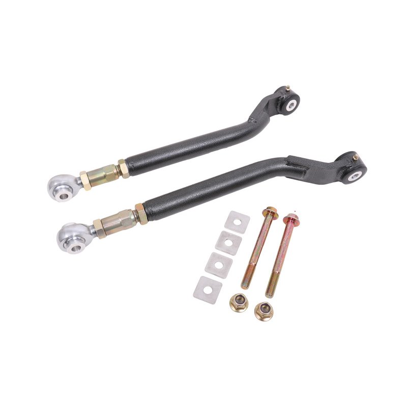 BMR 08-17 Challenger Rear On-Car Adj. Toe Rods Delrin/Rod End Combo - Black Hammertone