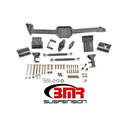 BMR 05-14 S197 Mustang Body Mount Watts Link Rod End/Poly w/ Adj. Axle Clamps - Black Hammertone