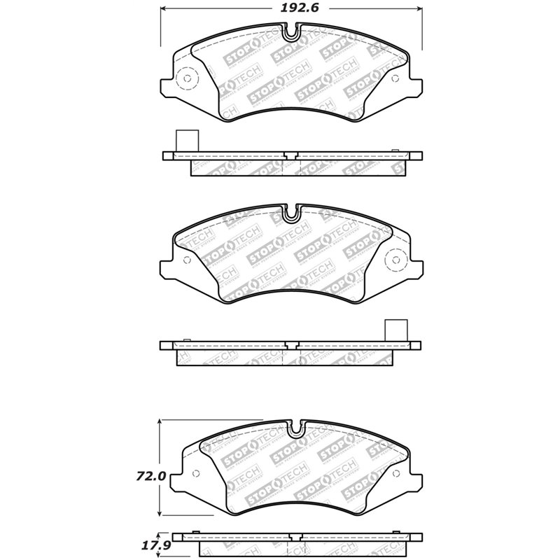 StopTech 10-17 Land Rover Range Rover Sport Street Select Front Brake Pads