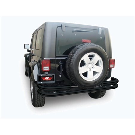 Rampage 2007-2018 Jeep Wrangler(JK) Double Tube Rear Bumper - Black